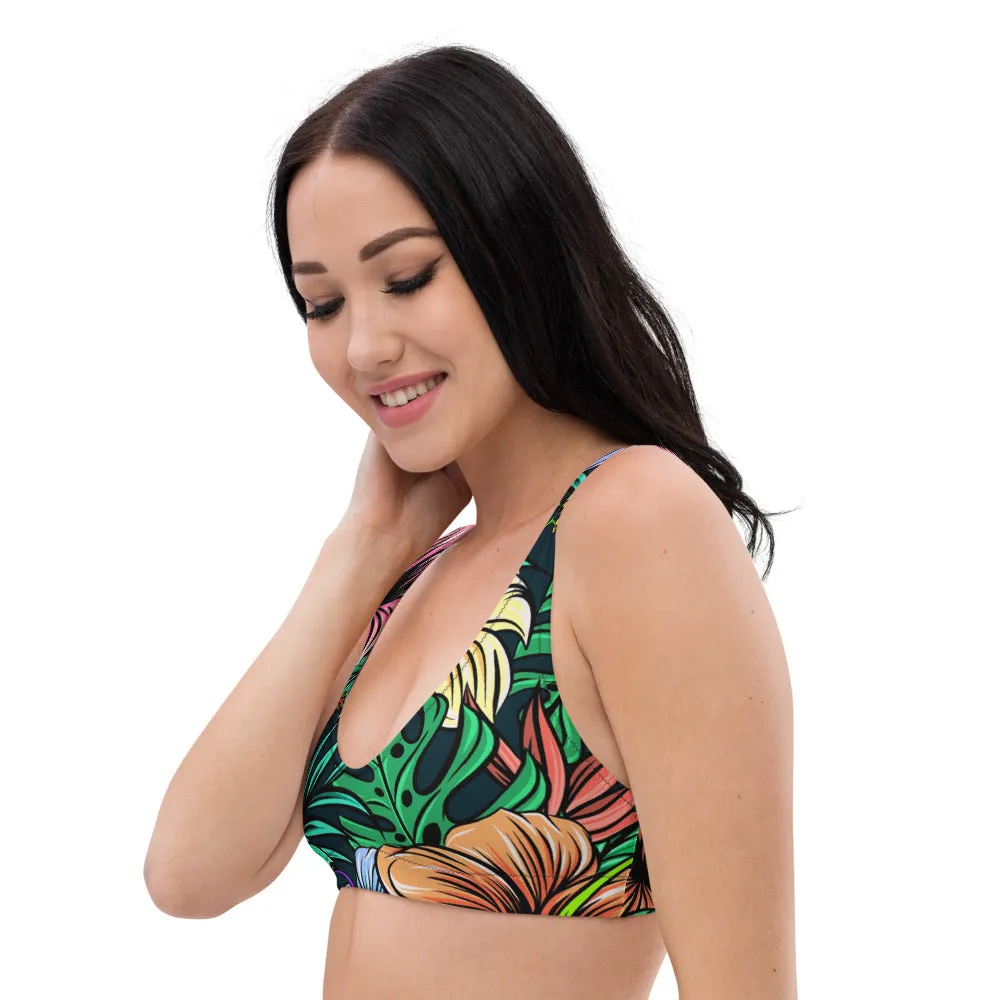 'Hibiscus' padded bikini top