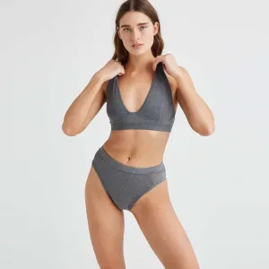 High Cut Bralette (Charcoal)