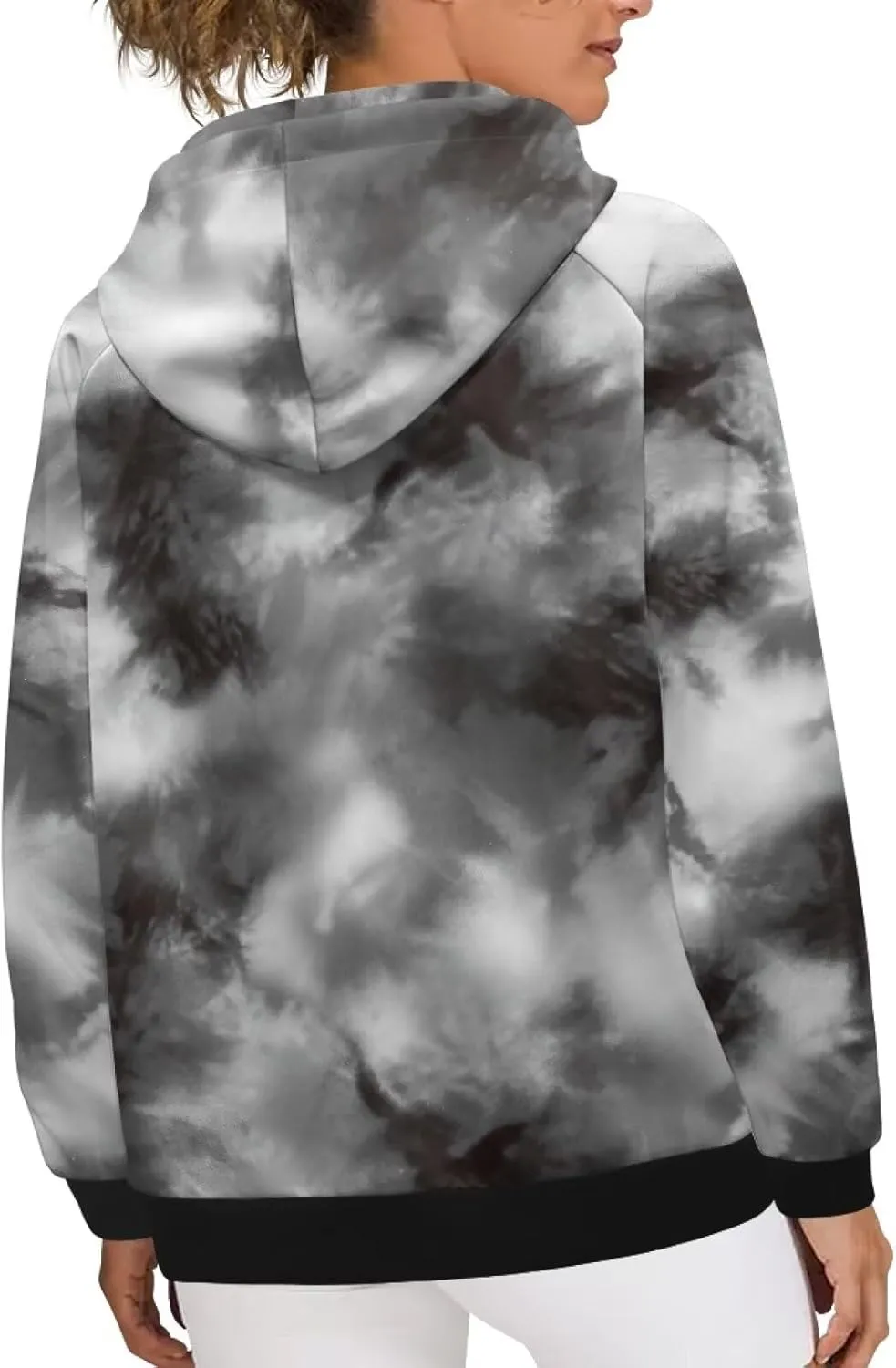 Hoodies for Women Long Sleeve Hooded Sweatshirt Drawstring Pullover Sweaters Plus Size Track Jackets With Pockets