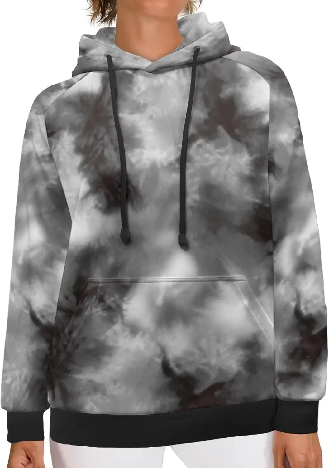 Hoodies for Women Long Sleeve Hooded Sweatshirt Drawstring Pullover Sweaters Plus Size Track Jackets With Pockets