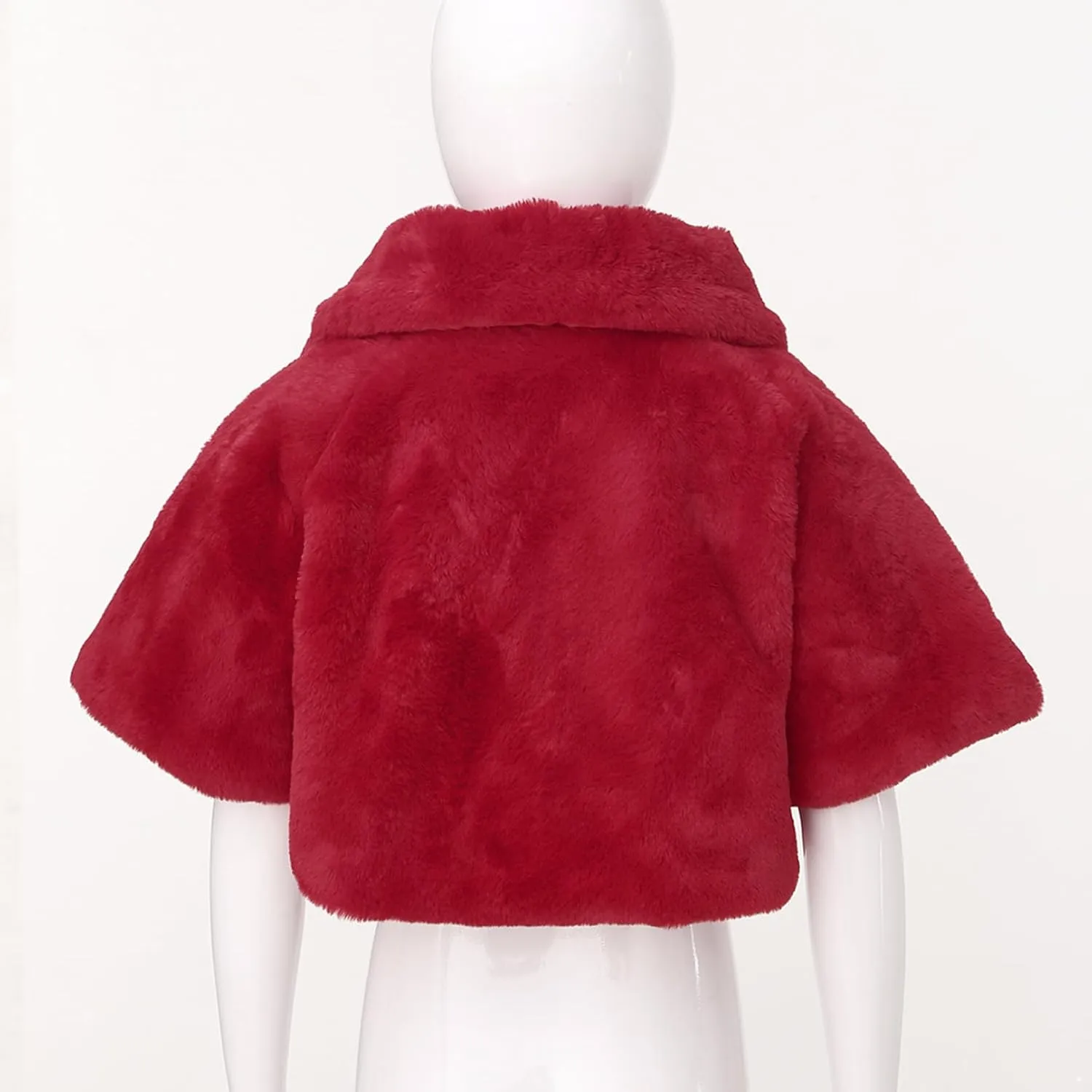 iiniim Toddler Baby Girls Faux Fur Coat Cloak Jacket Dress Cover Cape Poncho for Wedding Birthday Winter Warm Outerwear