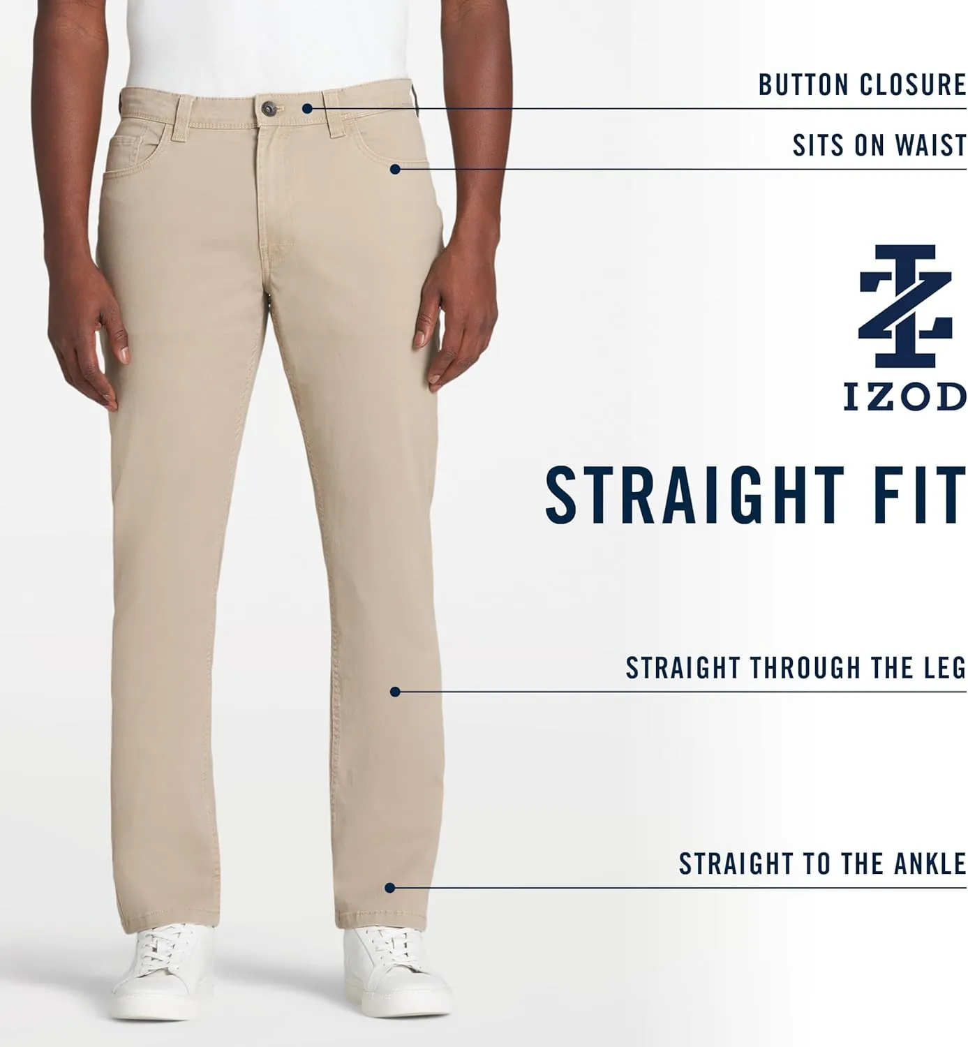 IZOD Men's Big & Tall Performance Stretch Flat Front Pant