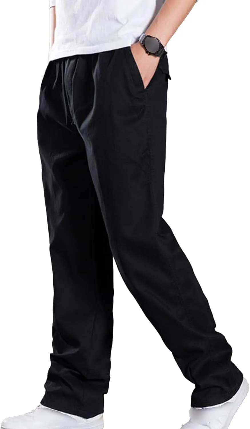 JEShifangjiusu Men'S Comfort Stretch Cotton Chino Pants Skinny Slim Fit Casual Jeans Straight Fashion Dress Denim Pants