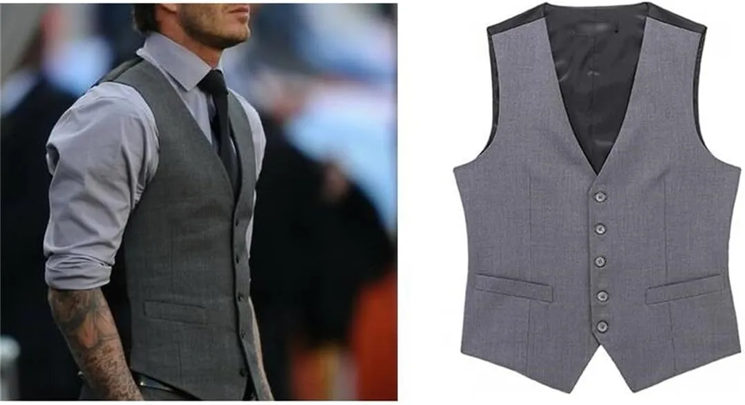 Kelsiop Slim Men's Suit Vest Black Formal Business Vest