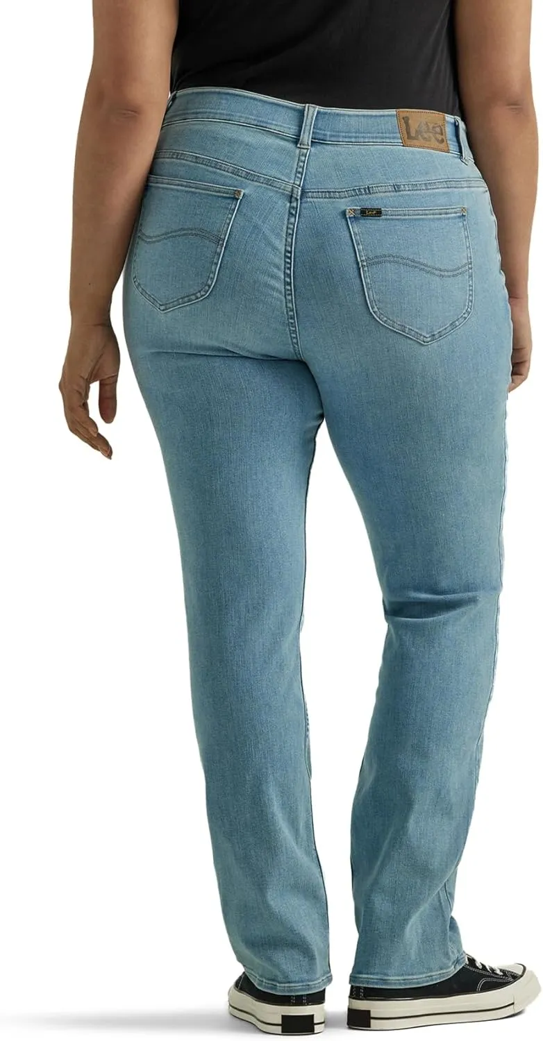 Lee womens Plus Size Ultra Lux Comfort With Flex Motion Straight Leg Jean
