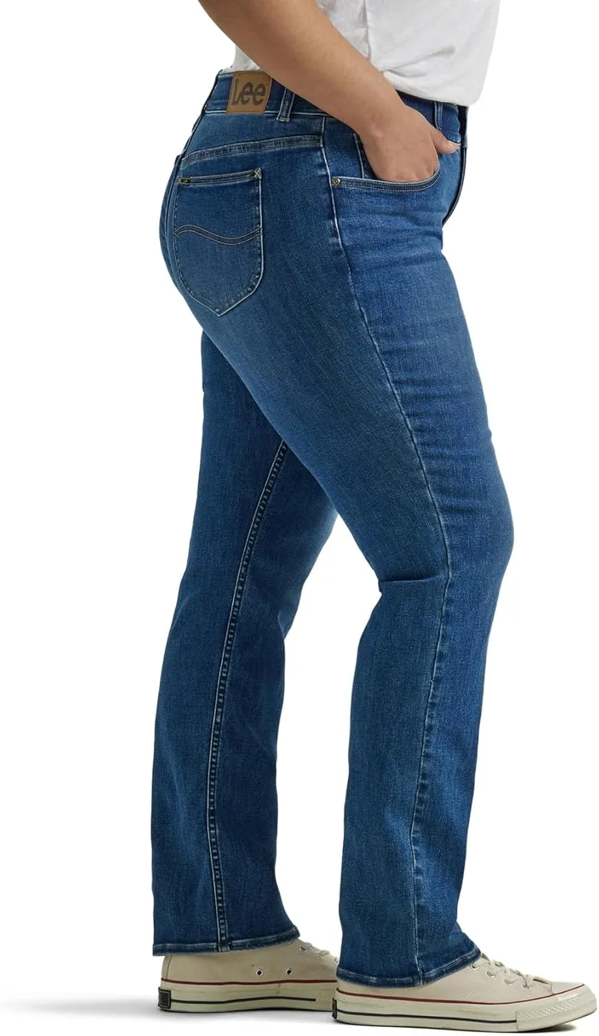 Lee womens Plus Size Ultra Lux Comfort With Flex Motion Straight Leg Jean