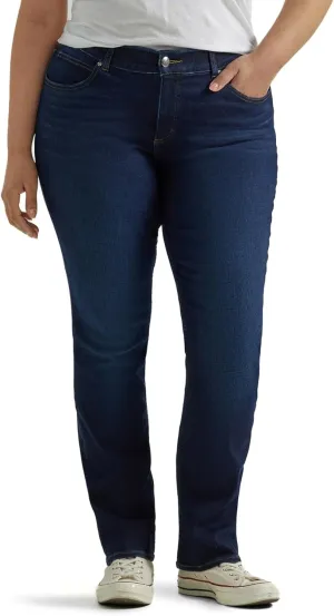 Lee womens Plus Size Ultra Lux Comfort With Flex Motion Straight Leg Jean