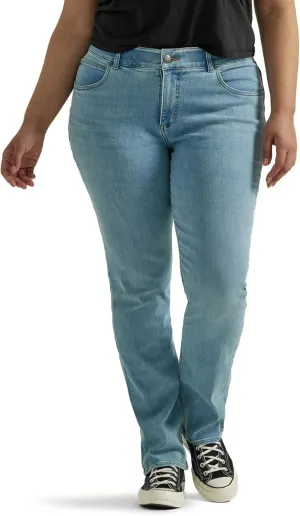 Lee womens Plus Size Ultra Lux Comfort With Flex Motion Straight Leg Jean