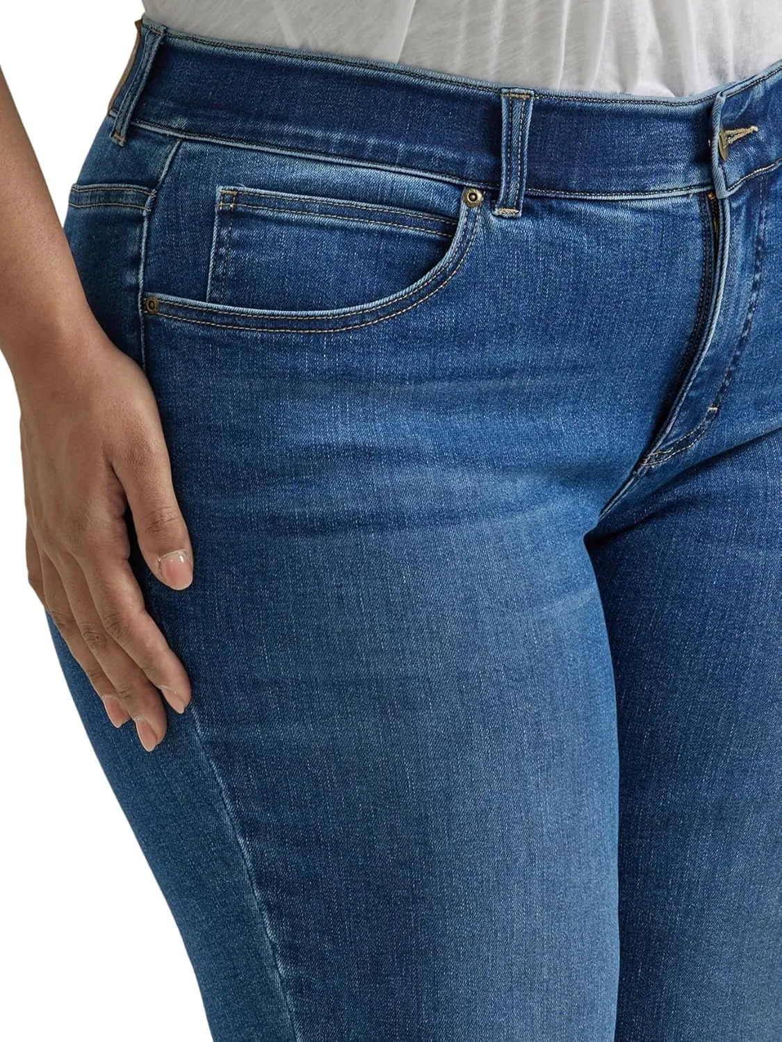 Lee womens Plus Size Ultra Lux Comfort With Flex Motion Straight Leg Jean