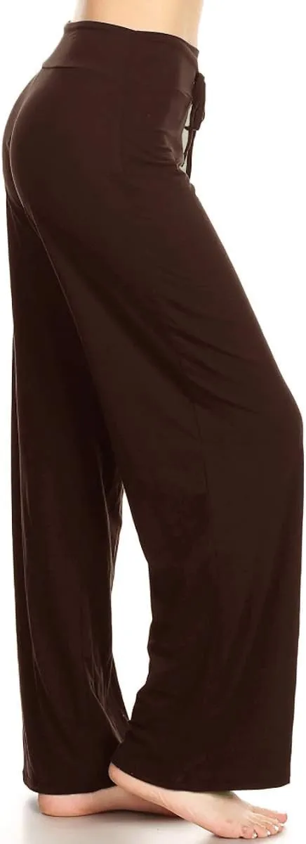 Leggings Depot Women's Drawstring Pajama Pants Wide Leg Casual Comfy Sleepwear for Lounge and Yoga