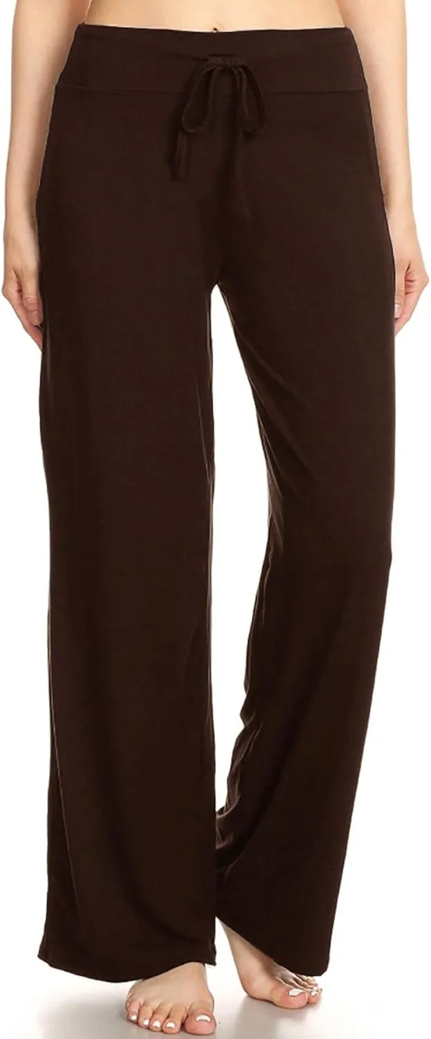 Leggings Depot Women's Drawstring Pajama Pants Wide Leg Casual Comfy Sleepwear for Lounge and Yoga