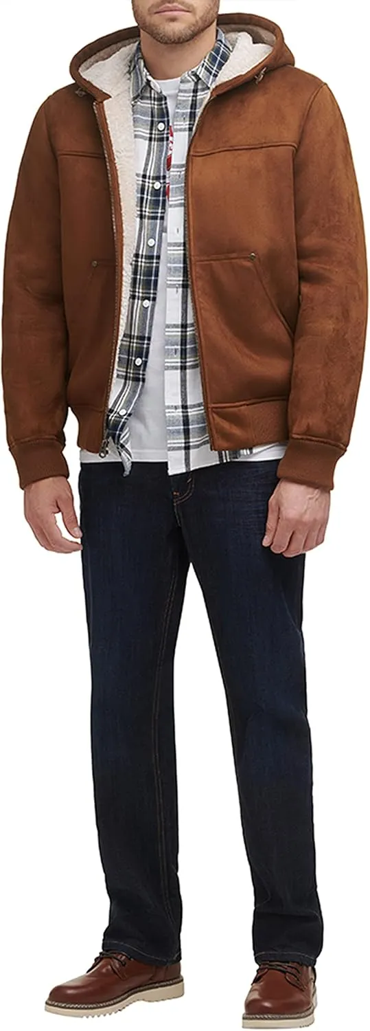 Levi's Men's Faux Shearling Hoody Bomber Jacket