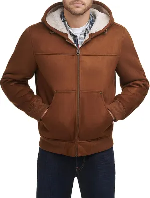 Levi's Men's Faux Shearling Hoody Bomber Jacket
