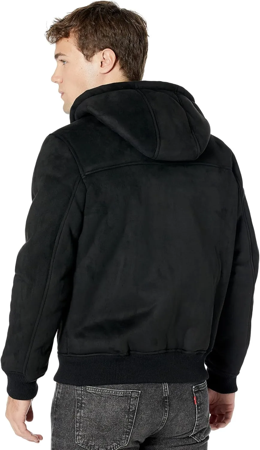 Levi's Men's Faux Shearling Hoody Bomber Jacket