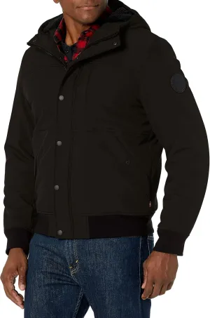 Levi's Men's Soft Shell Sherpa Lined Hooded Bomber Jacket