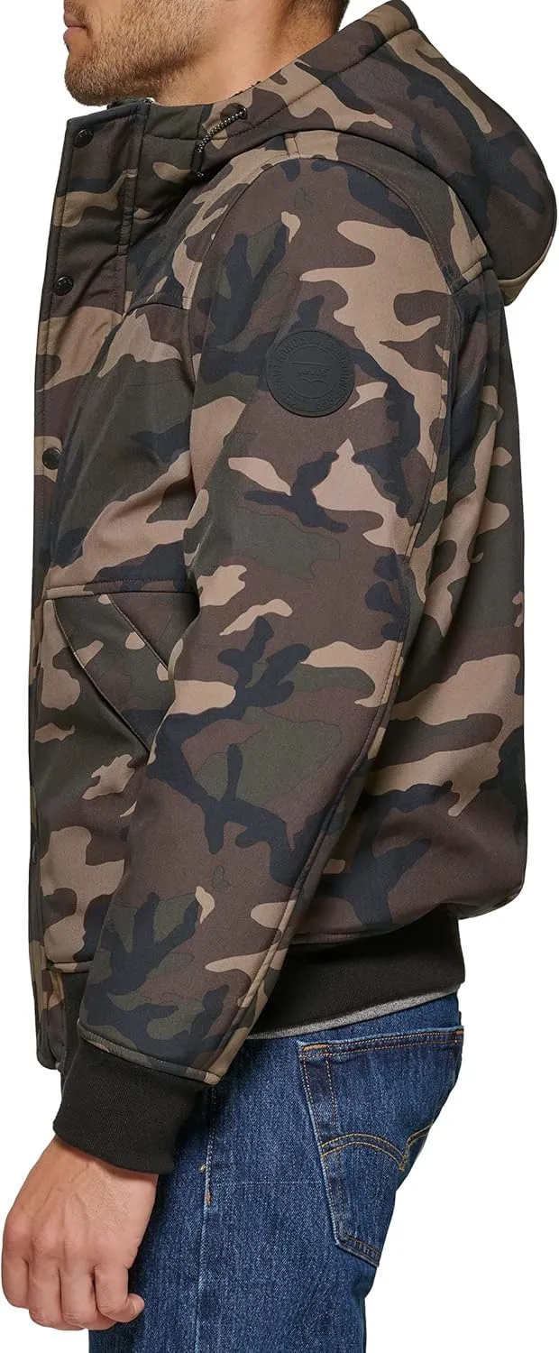 Levi's Men's Soft Shell Sherpa Lined Hooded Bomber Jacket