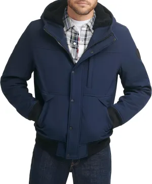 Levi's Men's Soft Shell Sherpa Lined Hooded Bomber Jacket