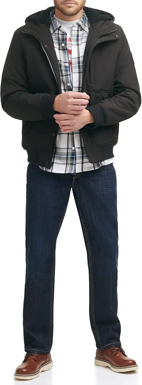 Levi's Men's Soft Shell Sherpa Lined Hooded Bomber Jacket