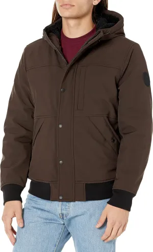 Levi's Men's Soft Shell Sherpa Lined Hooded Bomber Jacket