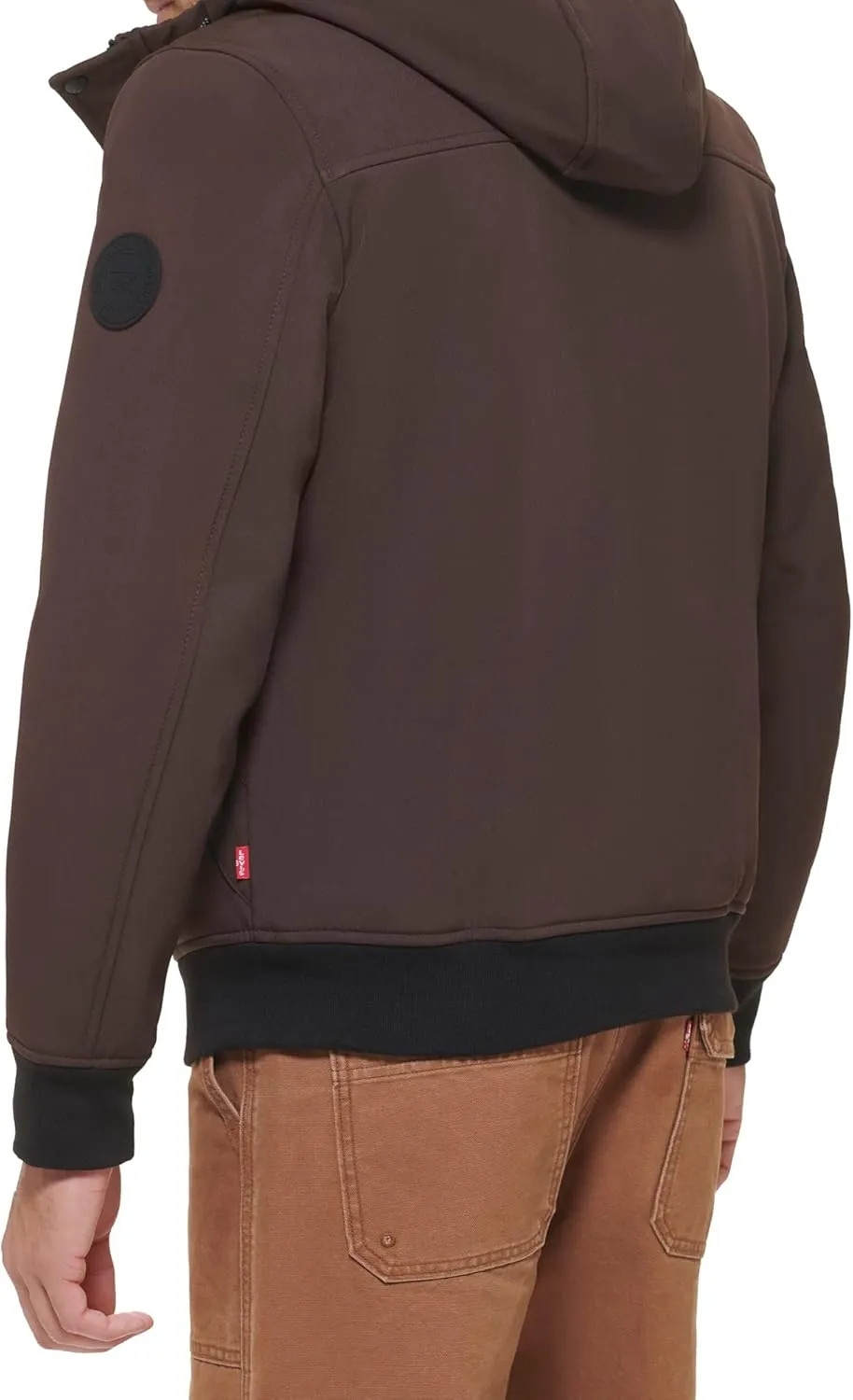 Levi's Men's Soft Shell Sherpa Lined Hooded Bomber Jacket