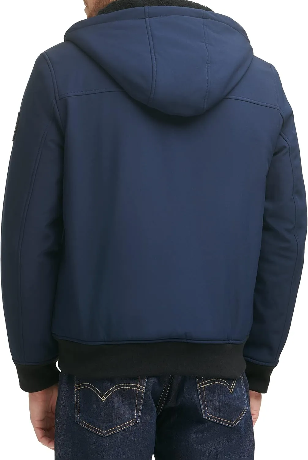 Levi's Men's Soft Shell Sherpa Lined Hooded Bomber Jacket