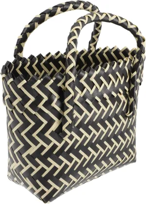 LIFKOME Handmade Woven Basket Bag Tote Straw Handbag for Girls Summer Beach Bag Versatile for Daily Outfits