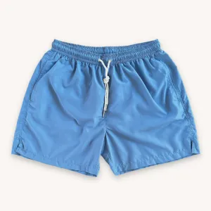 Light Blue Solid Swim Shorts