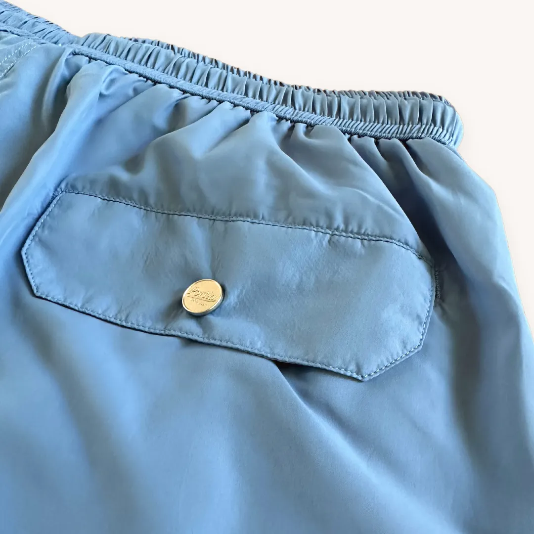 Light Blue Solid Swim Shorts