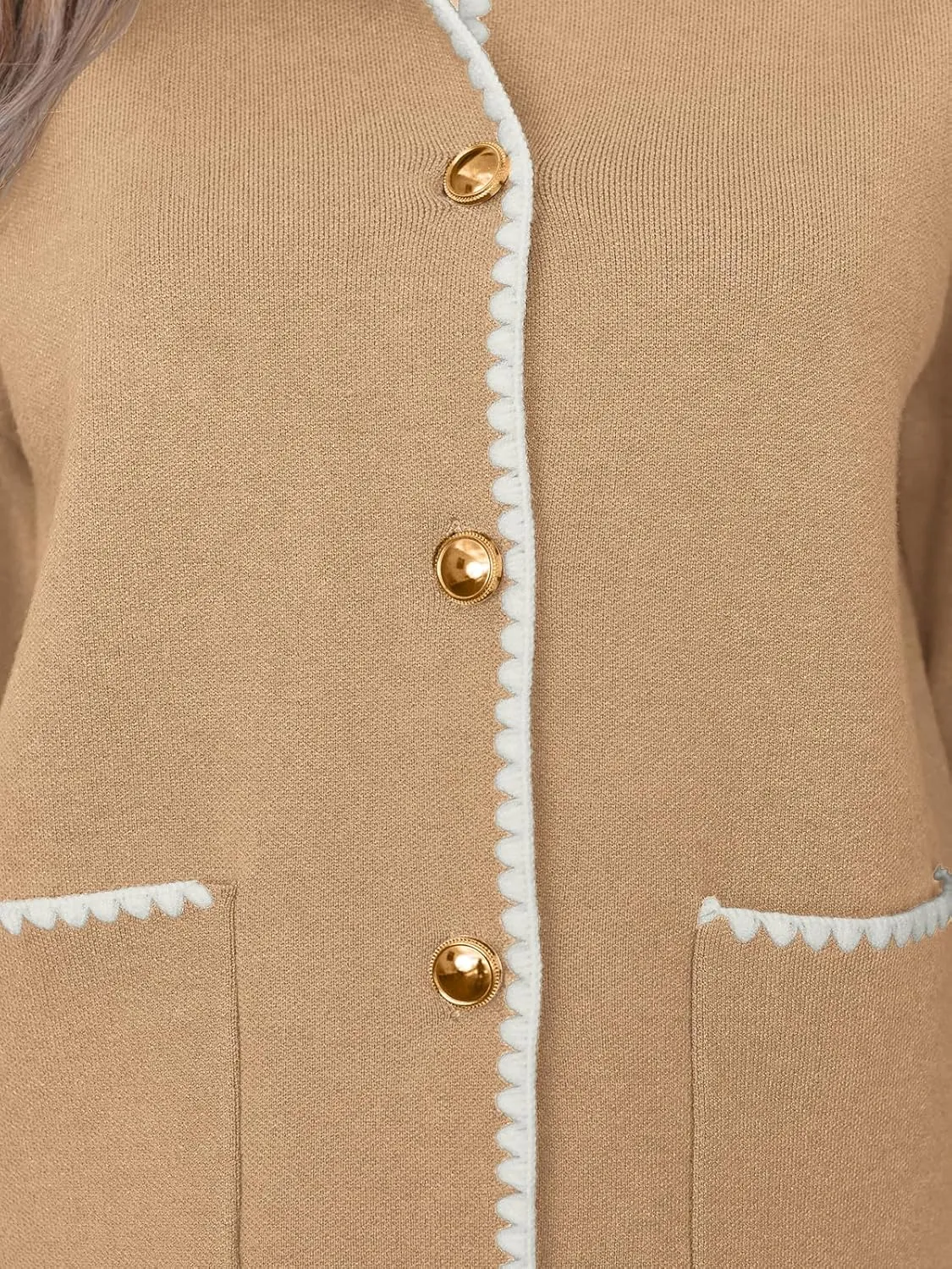 LILLUSORY Womens Long Sleeve Open Front Cardigan Sweater Lightweight Coat Button Down Jacket