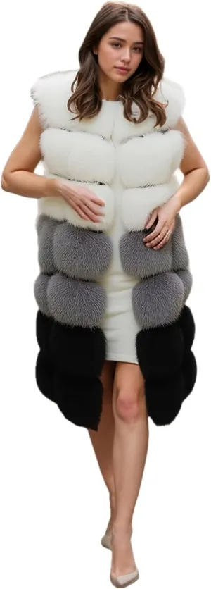 Lisa Colly Winter Waistcoat Women's Faux Fur Vest Sleeveless Jacket Coat Outerwear