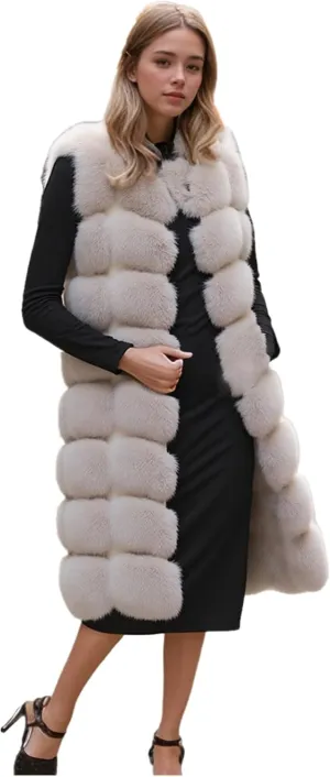 Lisa Colly Winter Waistcoat Women's Faux Fur Vest Sleeveless Jacket Coat Outerwear