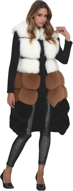 Lisa Colly Winter Waistcoat Women's Faux Fur Vest Sleeveless Jacket Coat Outerwear