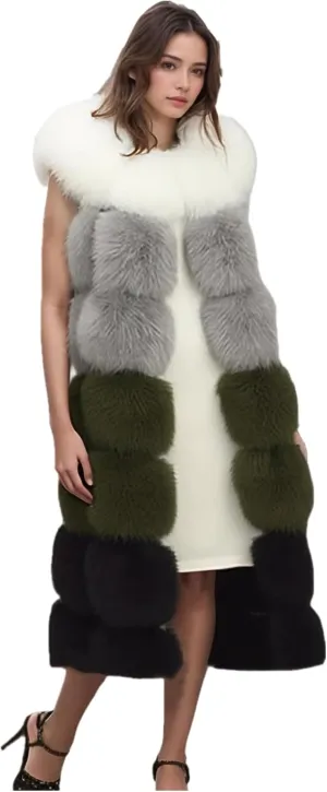 Lisa Colly Winter Waistcoat Women's Faux Fur Vest Sleeveless Jacket Coat Outerwear