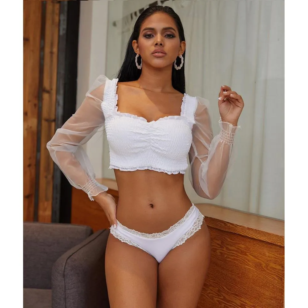 long sleeve split swimsuit