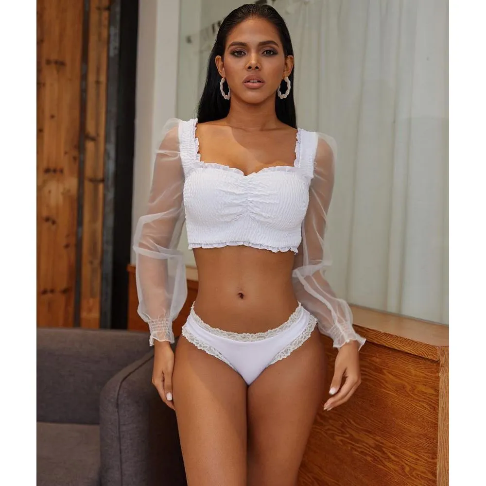 long sleeve split swimsuit