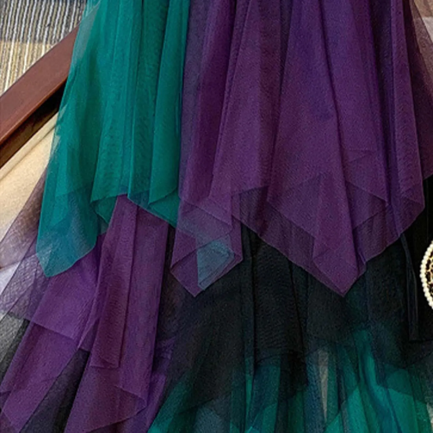 Long Tulle Skirt High Waist Loose A Line for Women Boho Summer Flare/Irregular Flowy Elegant for Parties Everyday Wear