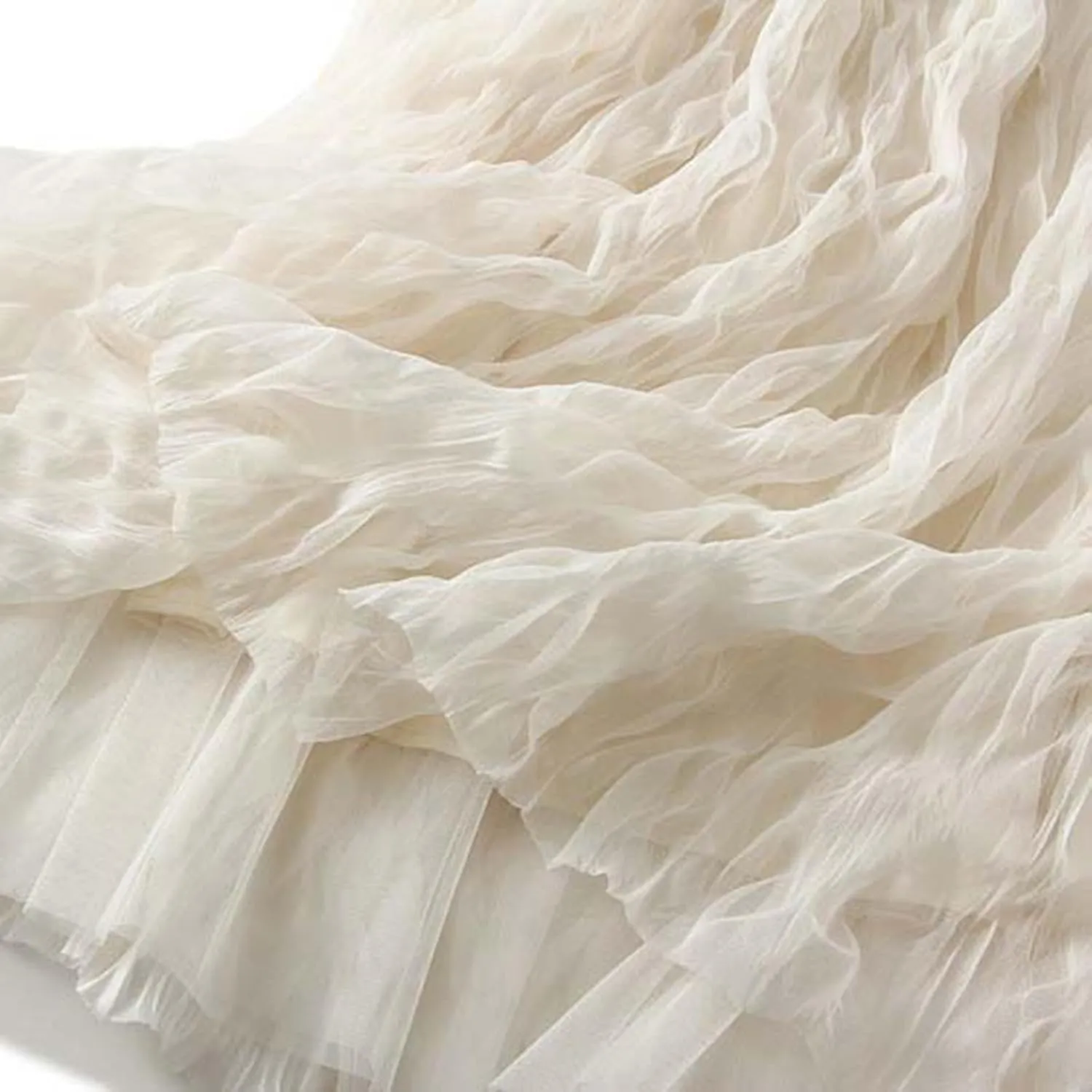 Long Tulle Skirt High Waist Loose A Line for Women Boho Summer Flare/Irregular Flowy Elegant for Parties Everyday Wear