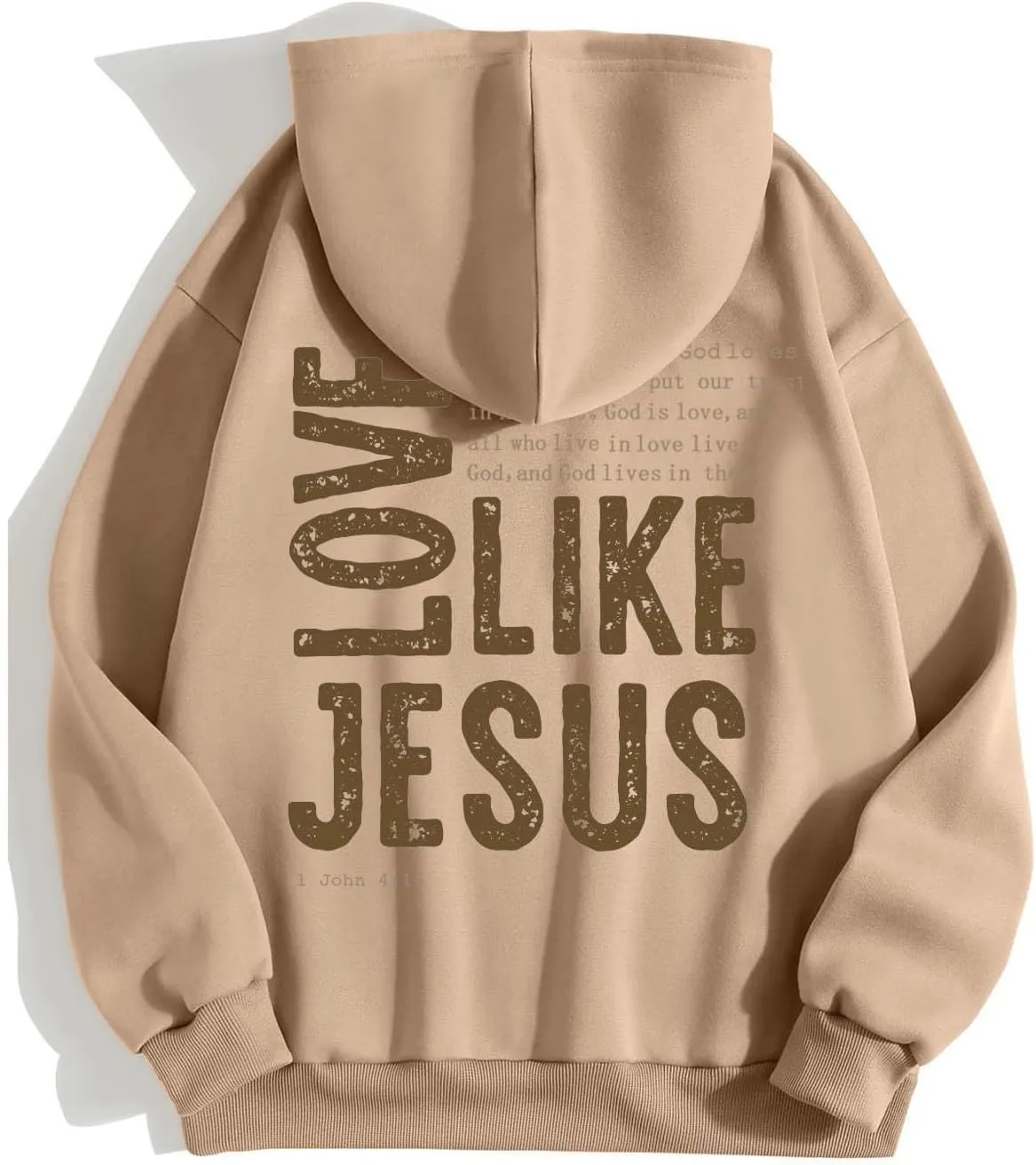 Love Like Jesus Long Sleeve Hoodies for Women 2024 Winter Fall Preppy Pullover Sweatshirts Y2K with Hood Oversized