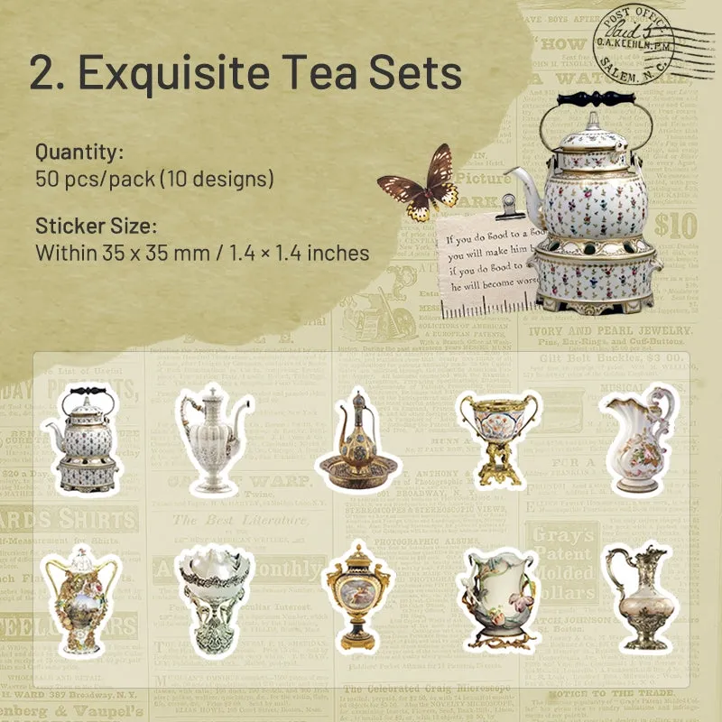 Love Old Objects Retro Items Stickers - Door,  Clocks, Trunks, Tea Ware