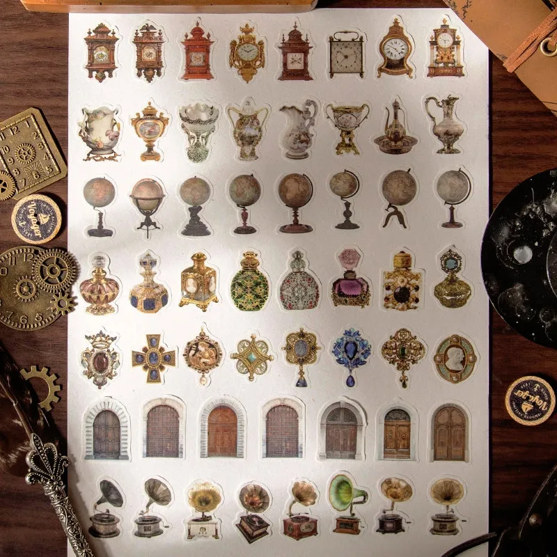 Love Old Objects Retro Items Stickers - Door,  Clocks, Trunks, Tea Ware