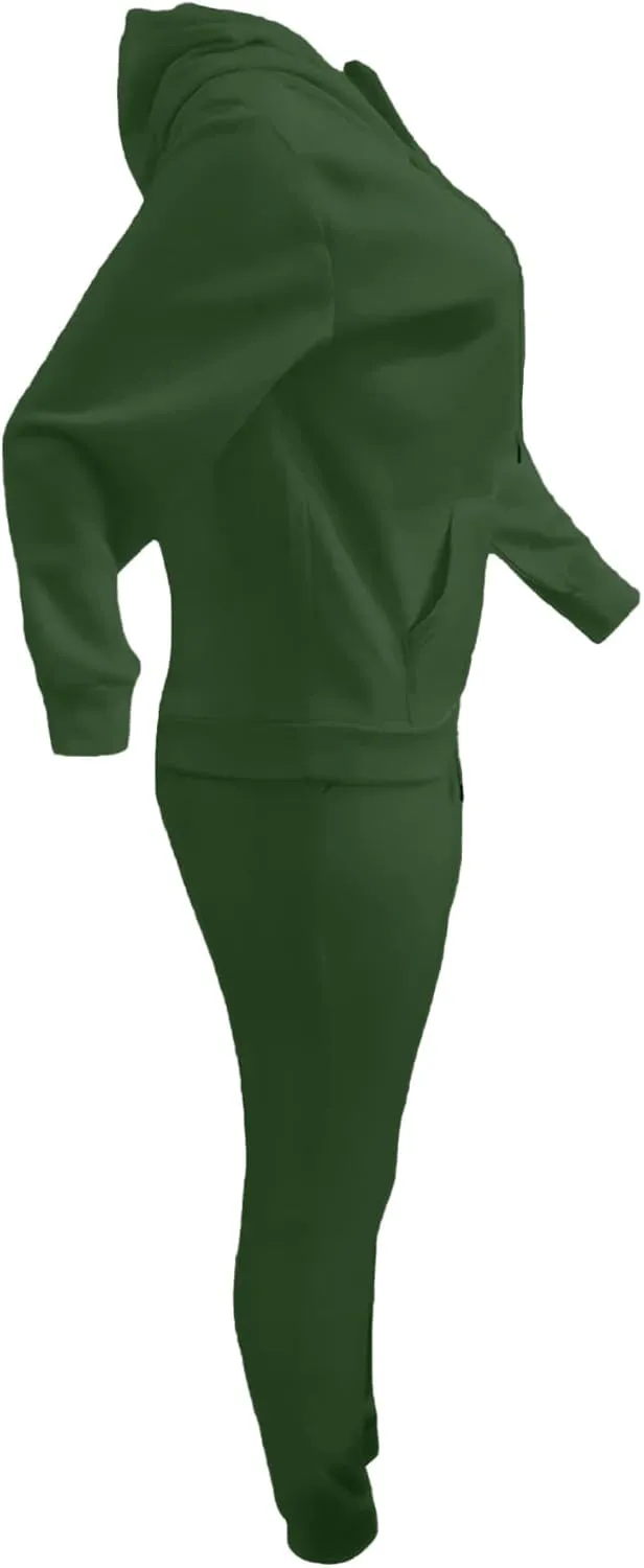 LovelyWholesale Womens 2 Piece Set Hoodie Sweatshirts and Jogger Sets