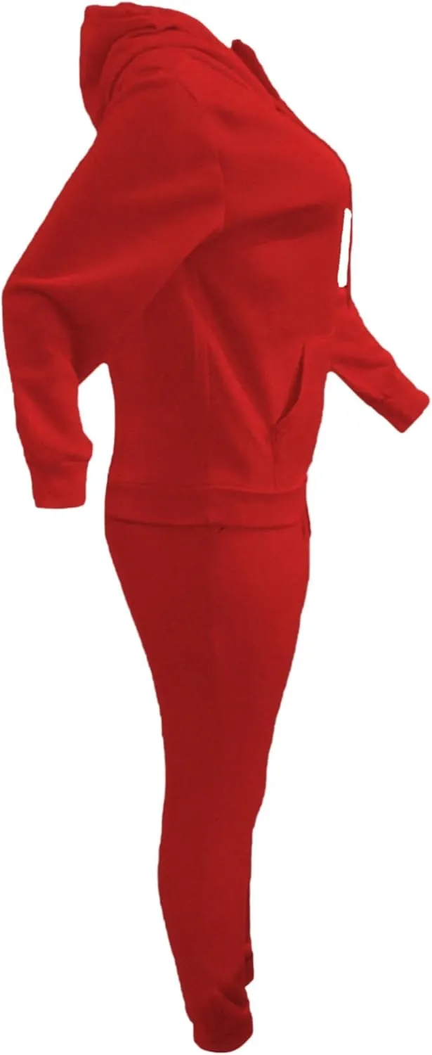 LovelyWholesale Womens 2 Piece Set Hoodie Sweatshirts and Jogger Sets