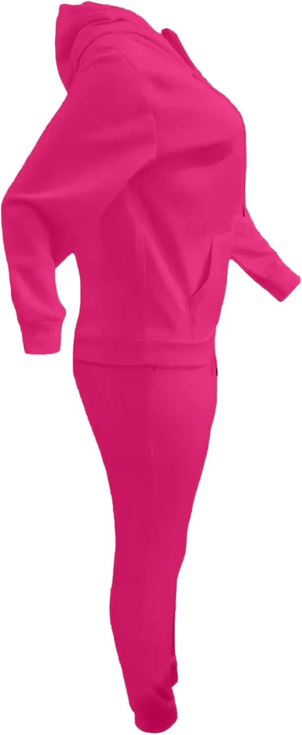 LovelyWholesale Womens 2 Piece Set Hoodie Sweatshirts and Jogger Sets