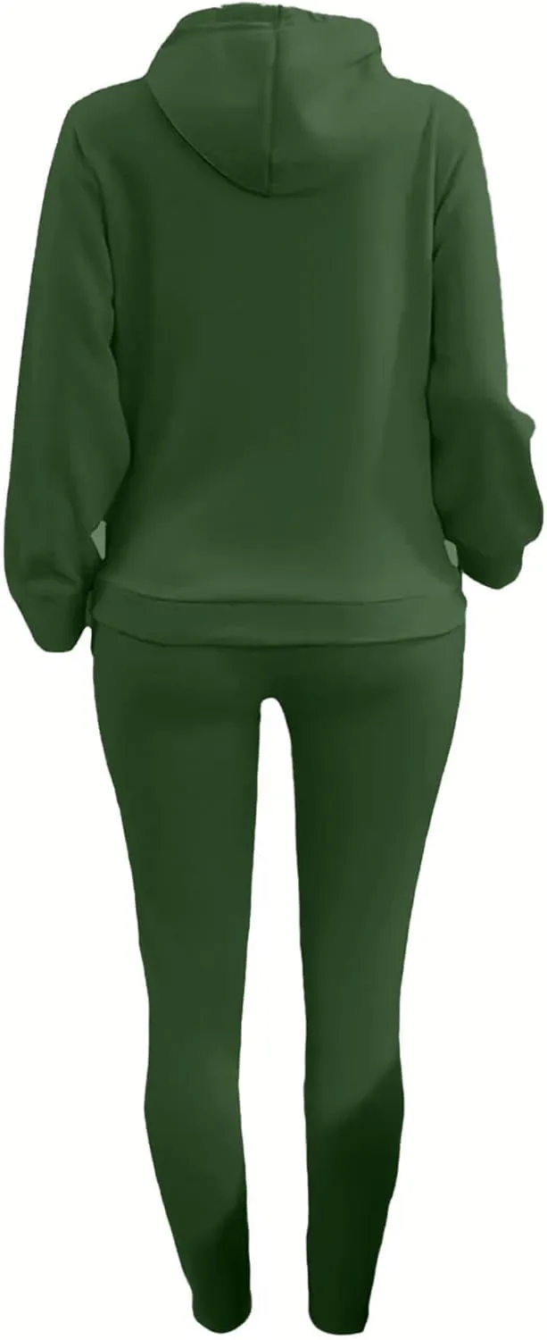 LovelyWholesale Womens 2 Piece Set Hoodie Sweatshirts and Jogger Sets