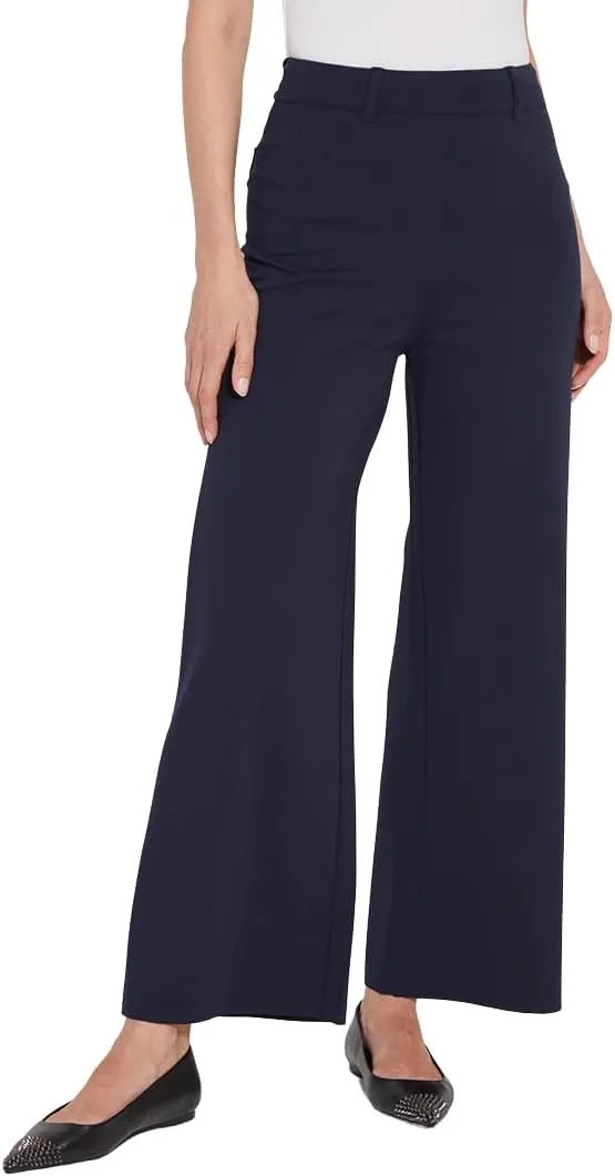 Lyss Erin Wide Leg Ponte Pants  High Waist Wide Leg Pants for Women, Made with Lightweight Ponte Knit Fabric