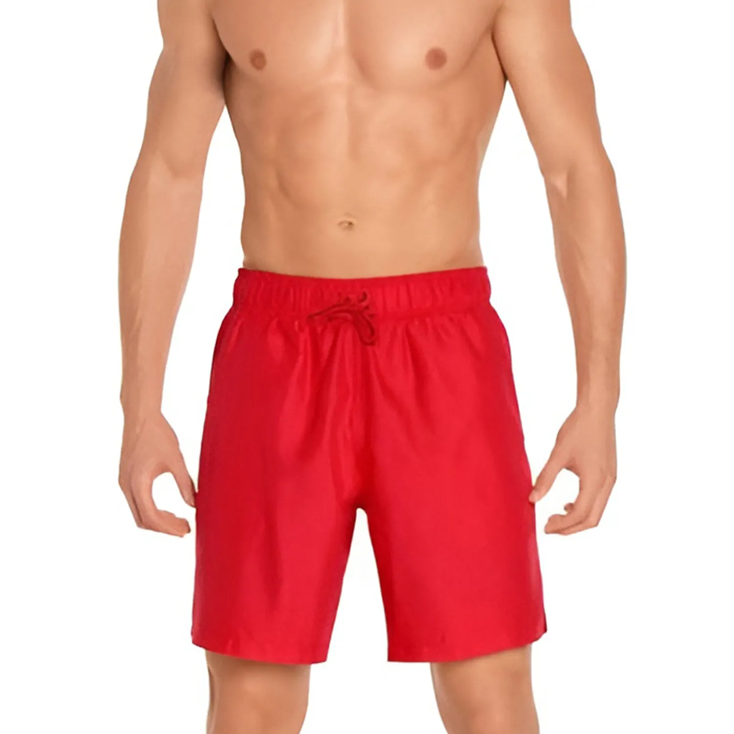 M-24-RED - Wholesale Men's Solid Red Swim Trunk