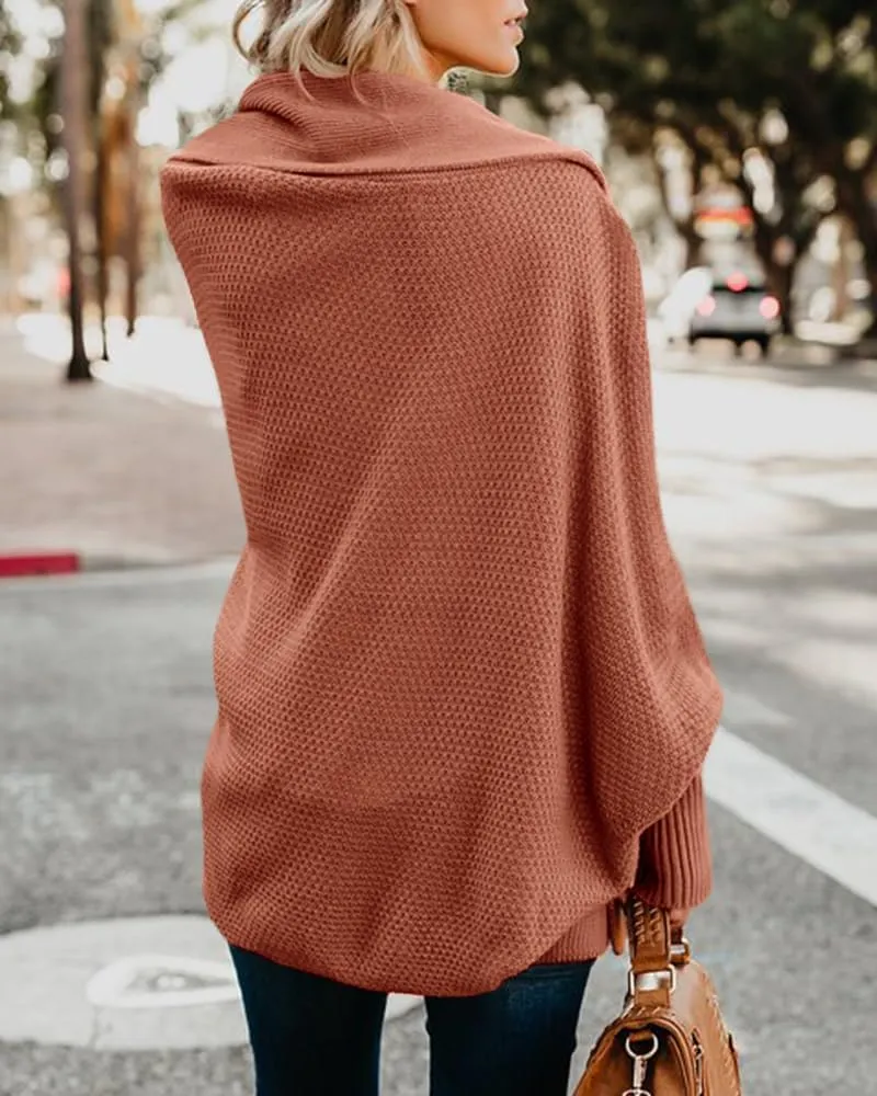 Mafulus Women's Cardigan Sweaters Oversized Chunky Knit Kimono Slouchy Wrap Batwing Open Front Outwear Coat