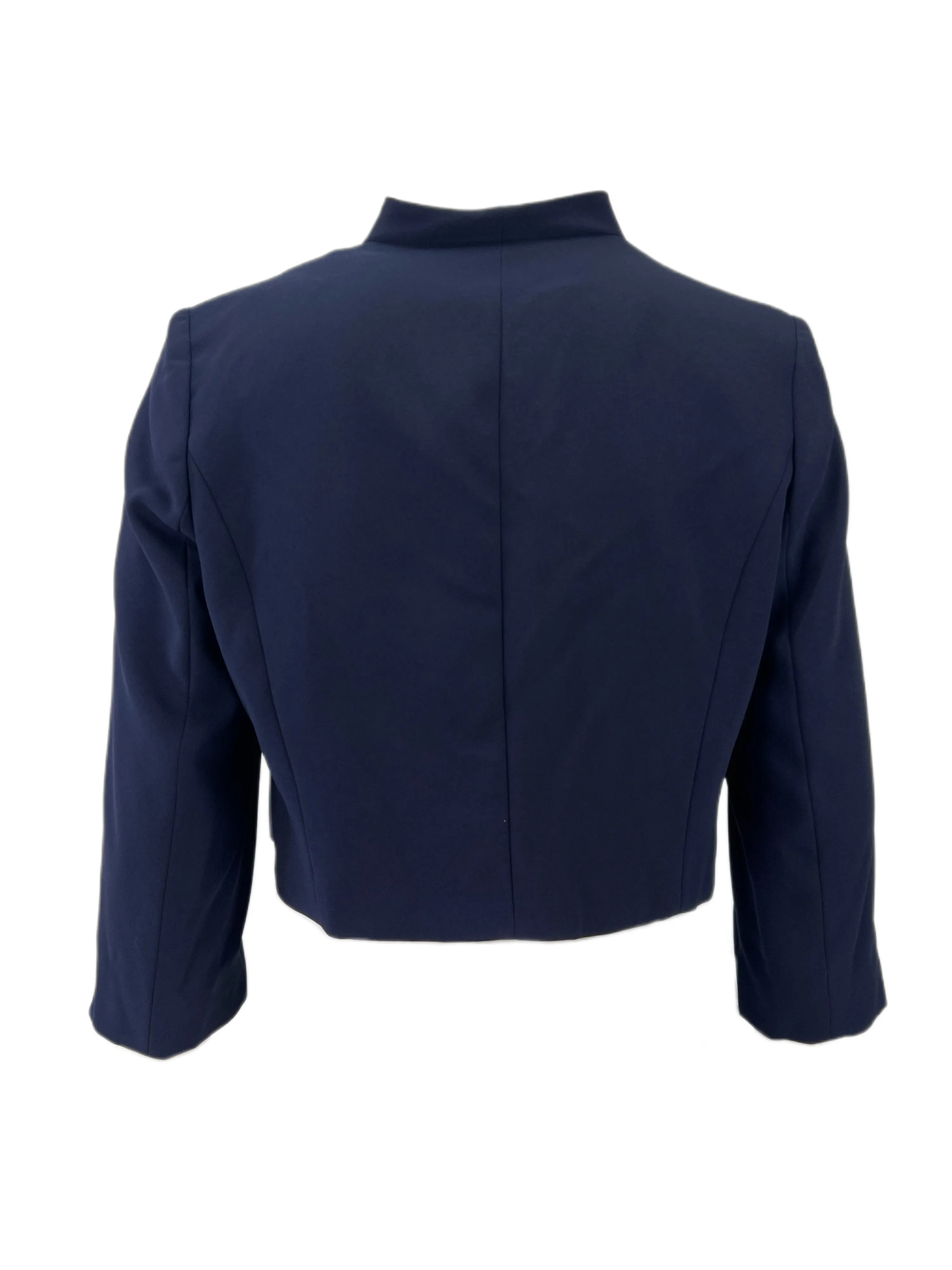 Marina Rinaldi Women's Navy Candela Open Front Blazer NWT