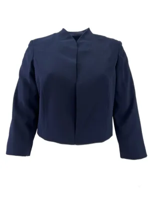 Marina Rinaldi Women's Navy Candela Open Front Blazer NWT