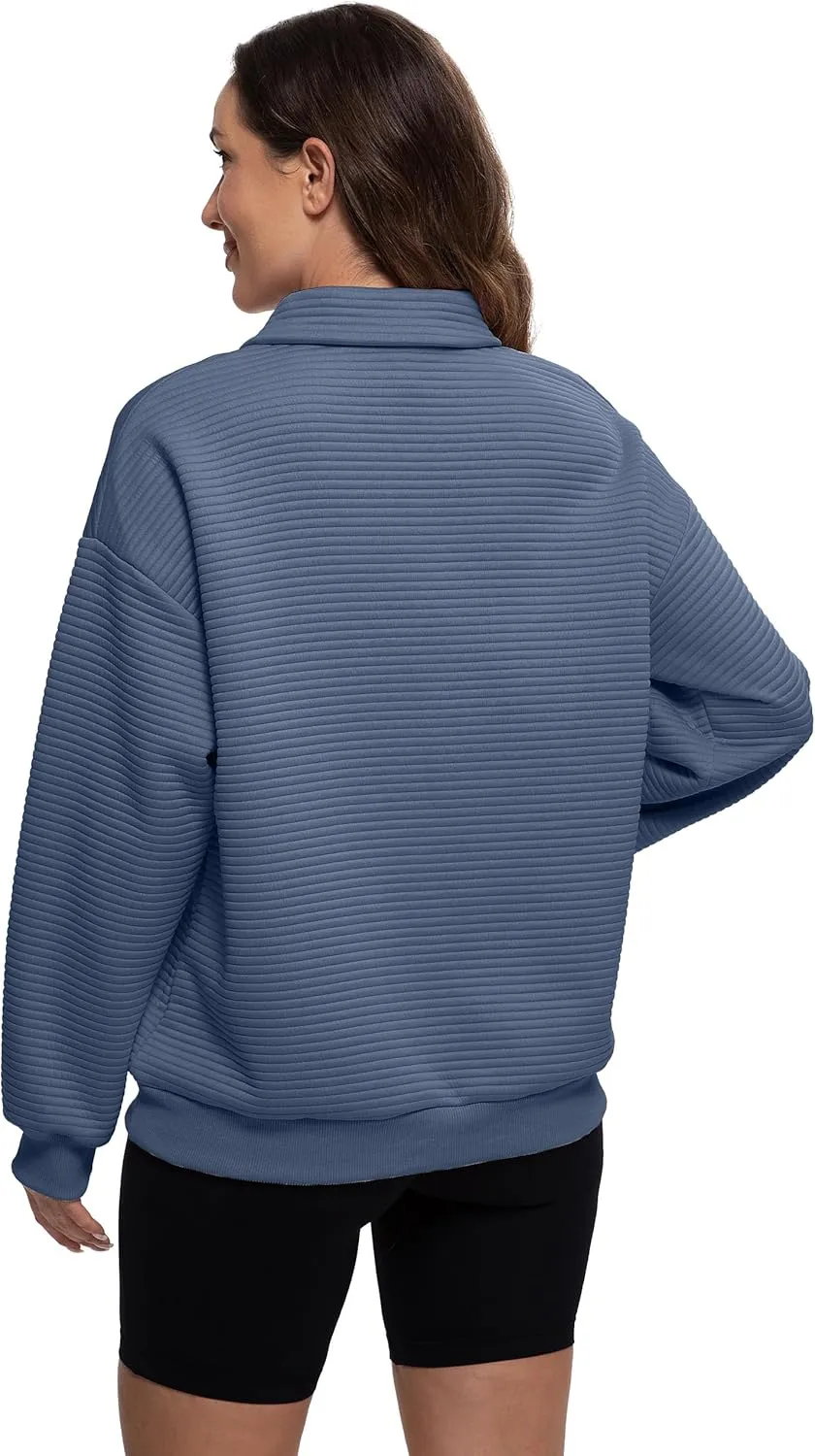 MathCat Womens Oversized Sweatshirts Half Zip Pullover Hoodies Casual Sweaters Loose Fit Fall Winter Fashion Clothes Outfits